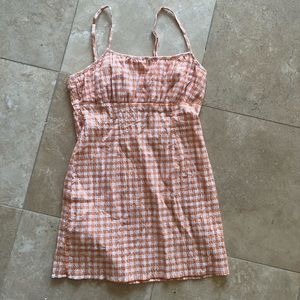 Orange checked dress